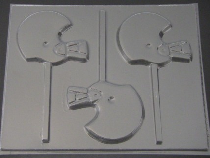 1419 Football Helmet Chocolate or Hard Candy Lollipop Mold